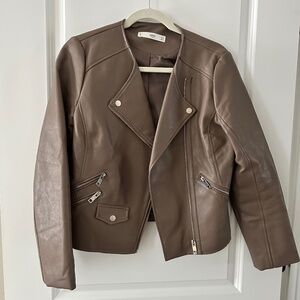 Mango faux leather moto jacket